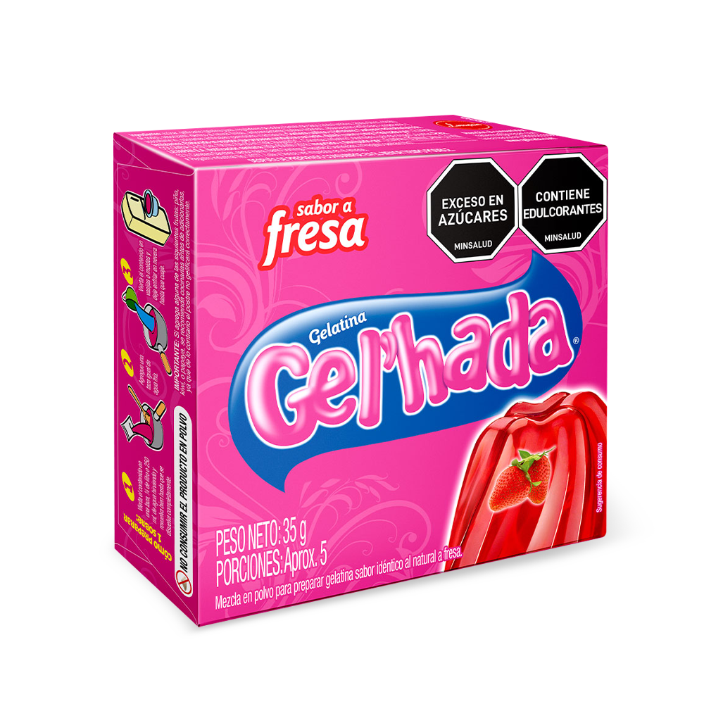 Gelatina Gel’hada fresa  x 35gr