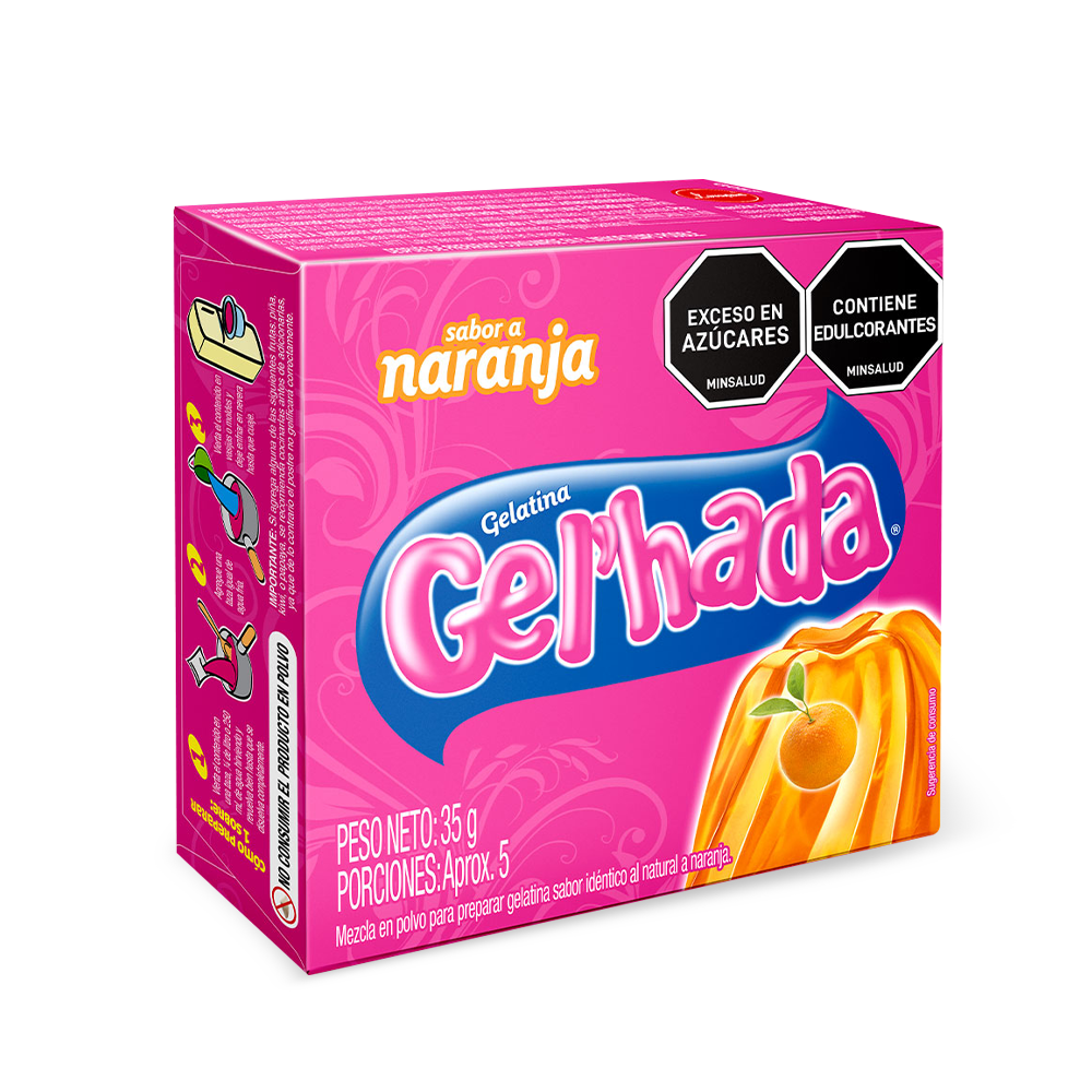 Gelatina Gel’hada  naranja  x 35gr
