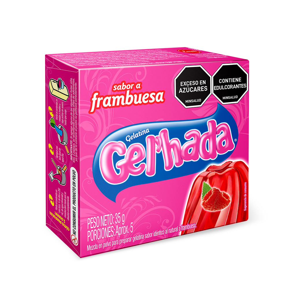 Gelatina Gel’hada frambuesa  x 35gr