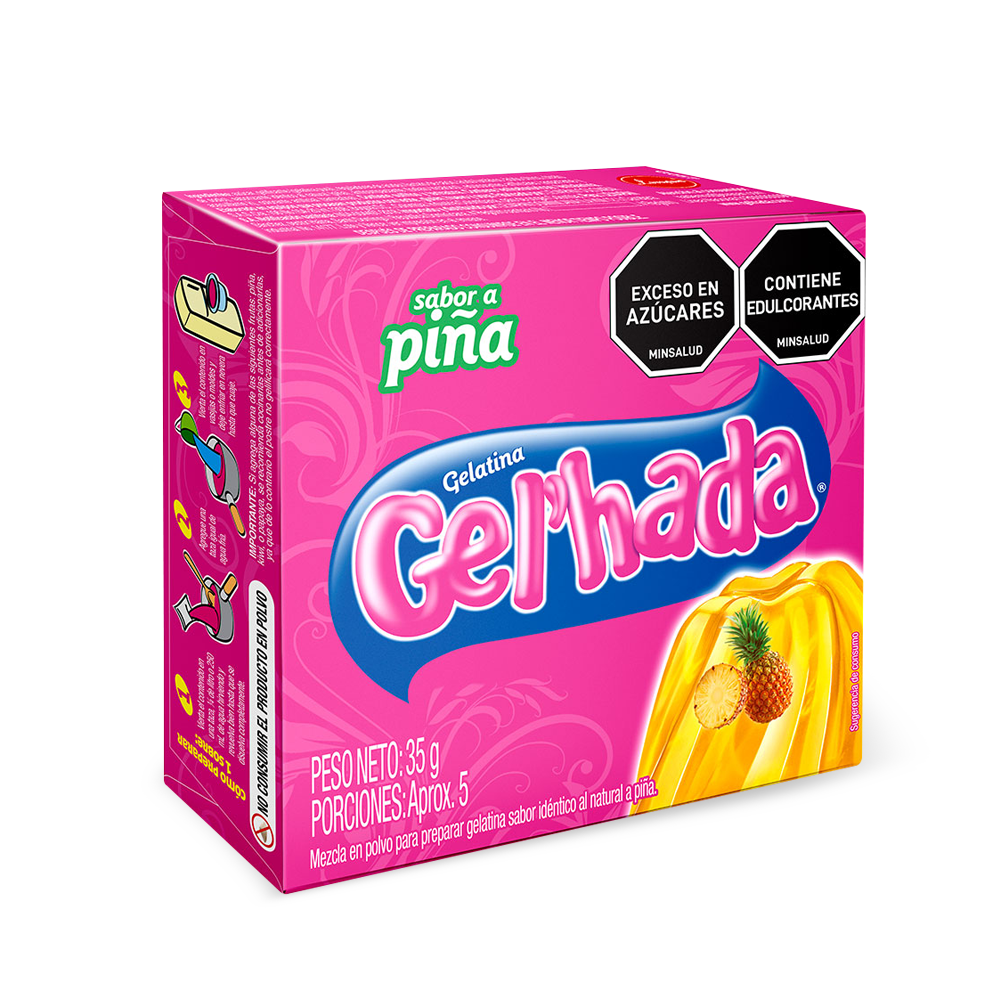 Gelatina Gel’hada piña  x 35gr